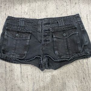 Low waisted cargo black free people shorts